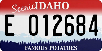 ID license plate E012684