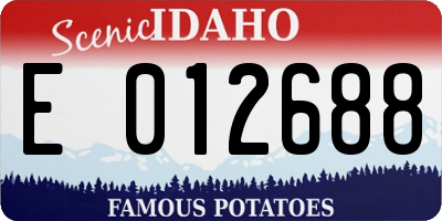 ID license plate E012688