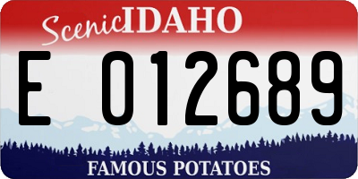 ID license plate E012689