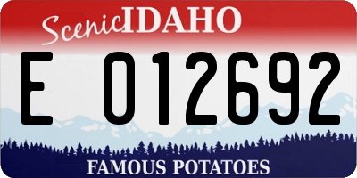 ID license plate E012692