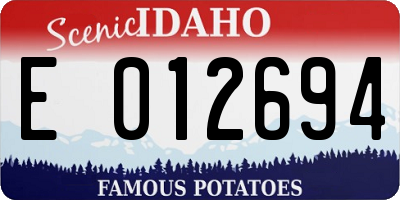 ID license plate E012694