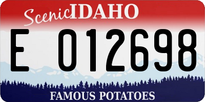 ID license plate E012698