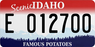 ID license plate E012700