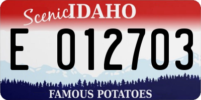 ID license plate E012703