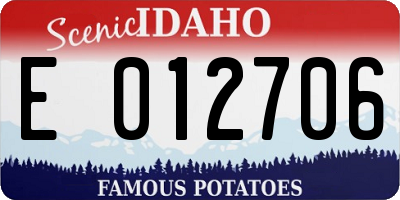 ID license plate E012706