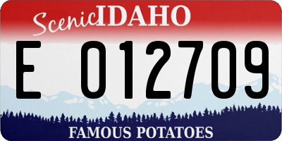 ID license plate E012709