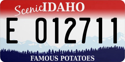 ID license plate E012711