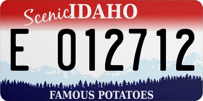 ID license plate E012712