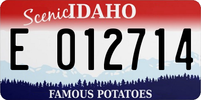 ID license plate E012714