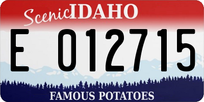 ID license plate E012715