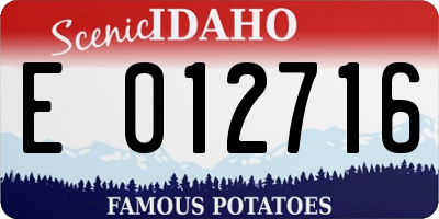 ID license plate E012716