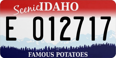 ID license plate E012717