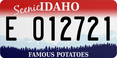 ID license plate E012721