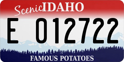 ID license plate E012722