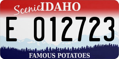 ID license plate E012723