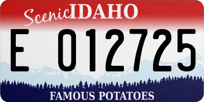 ID license plate E012725