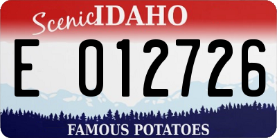 ID license plate E012726