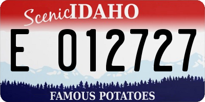 ID license plate E012727