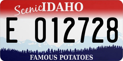 ID license plate E012728