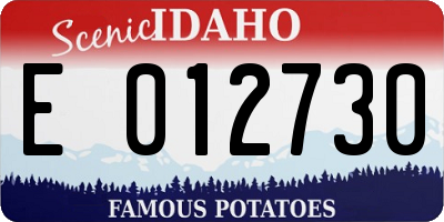 ID license plate E012730