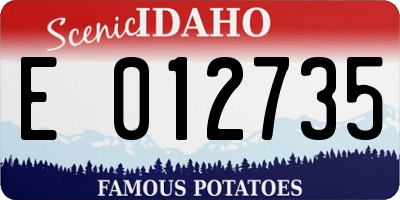 ID license plate E012735