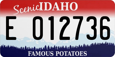 ID license plate E012736