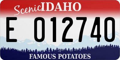 ID license plate E012740