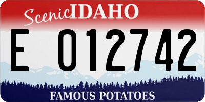 ID license plate E012742