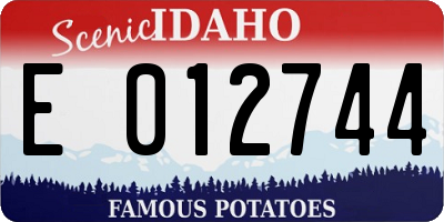 ID license plate E012744