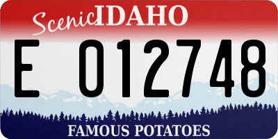 ID license plate E012748