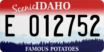 ID license plate E012752