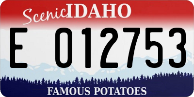 ID license plate E012753