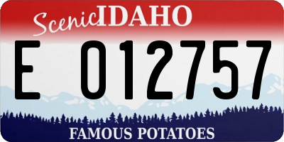 ID license plate E012757