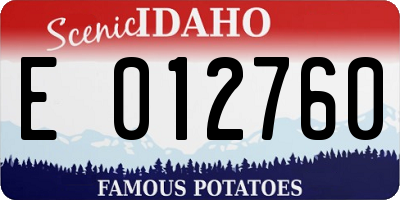 ID license plate E012760