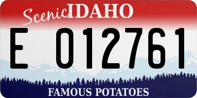 ID license plate E012761