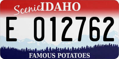ID license plate E012762