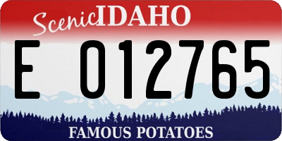 ID license plate E012765