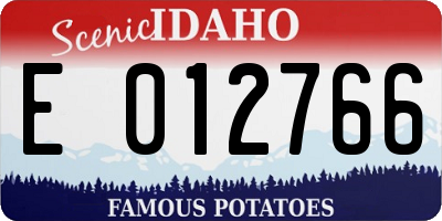 ID license plate E012766