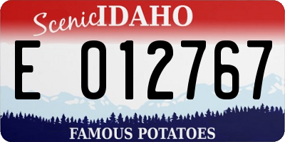 ID license plate E012767