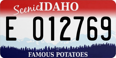 ID license plate E012769