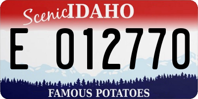 ID license plate E012770