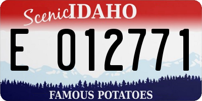ID license plate E012771