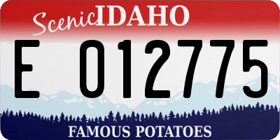 ID license plate E012775