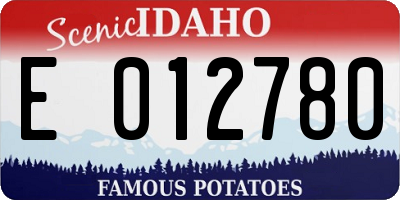 ID license plate E012780