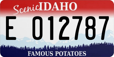 ID license plate E012787