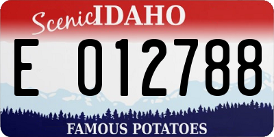 ID license plate E012788