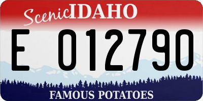 ID license plate E012790