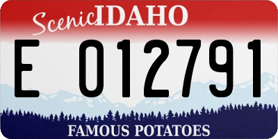 ID license plate E012791