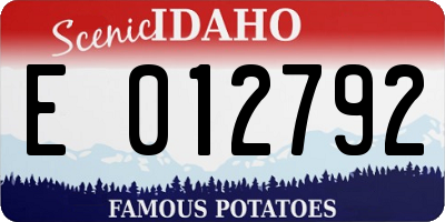 ID license plate E012792