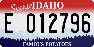 ID license plate E012796